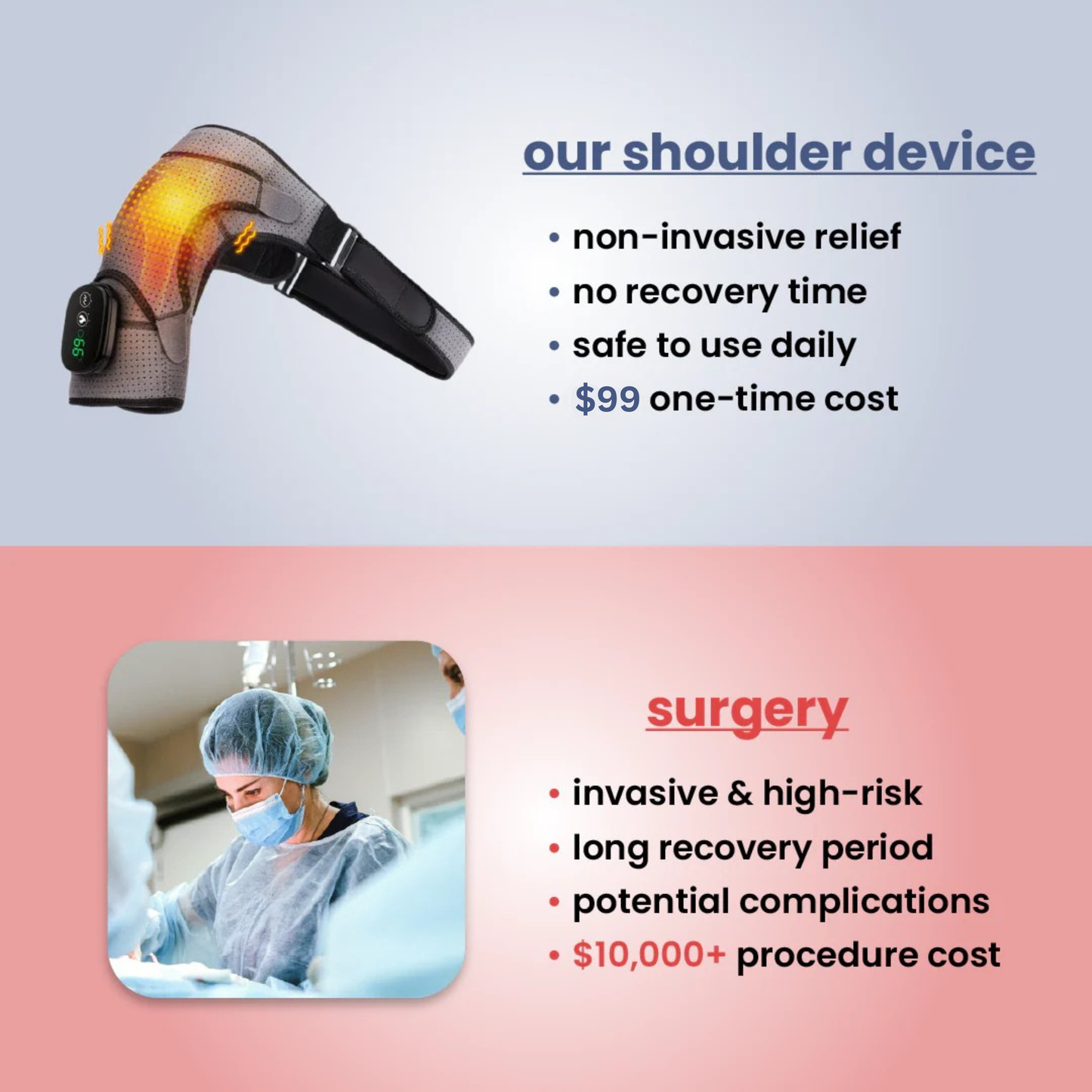 3-in-1 shoulder relief device
